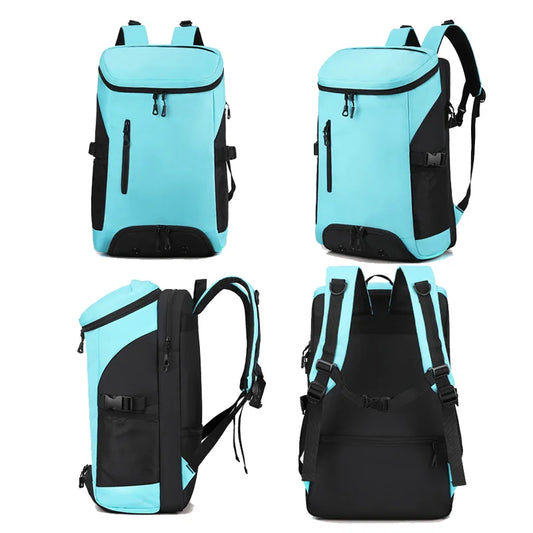 Waterproof nylon fitness sports backpack shoes pocket large capacity multi-compartment - product image