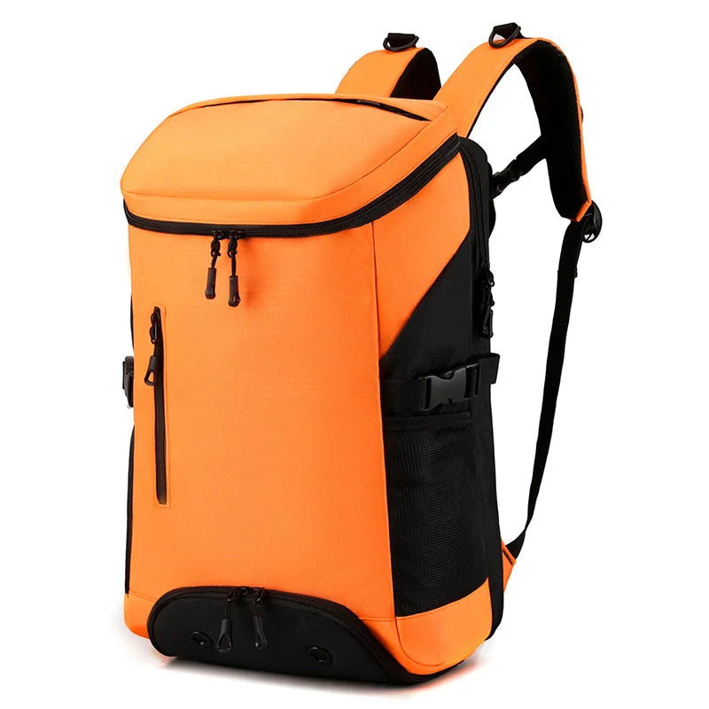 Waterproof nylon fitness sports backpack shoes pocket large capacity multi-compartment - product image