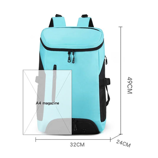 Waterproof nylon fitness sports backpack shoes pocket large capacity multi-compartment - product image