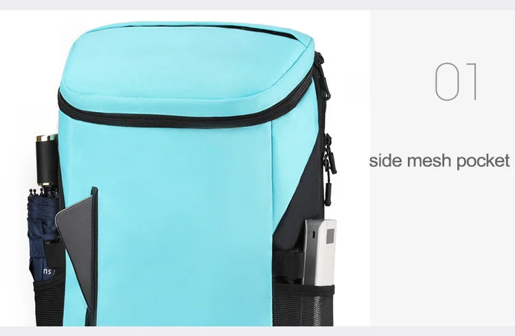 Waterproof nylon fitness sports backpack shoes pocket large capacity multi-compartment - product image