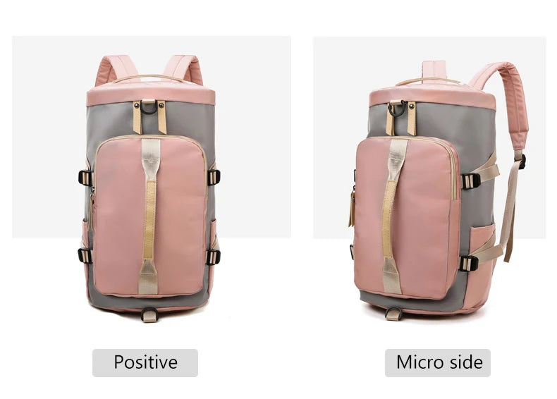 Waterproof nylon gym backpack with shoe pocket and multiple compartments - product image