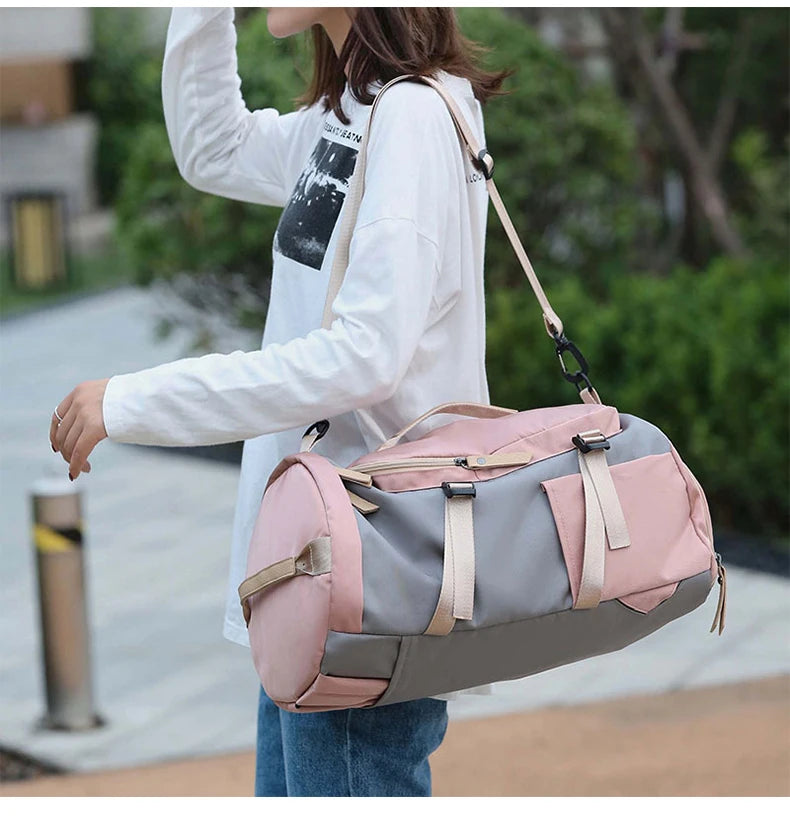 Waterproof nylon gym backpack with shoe pocket and multiple compartments - product image
