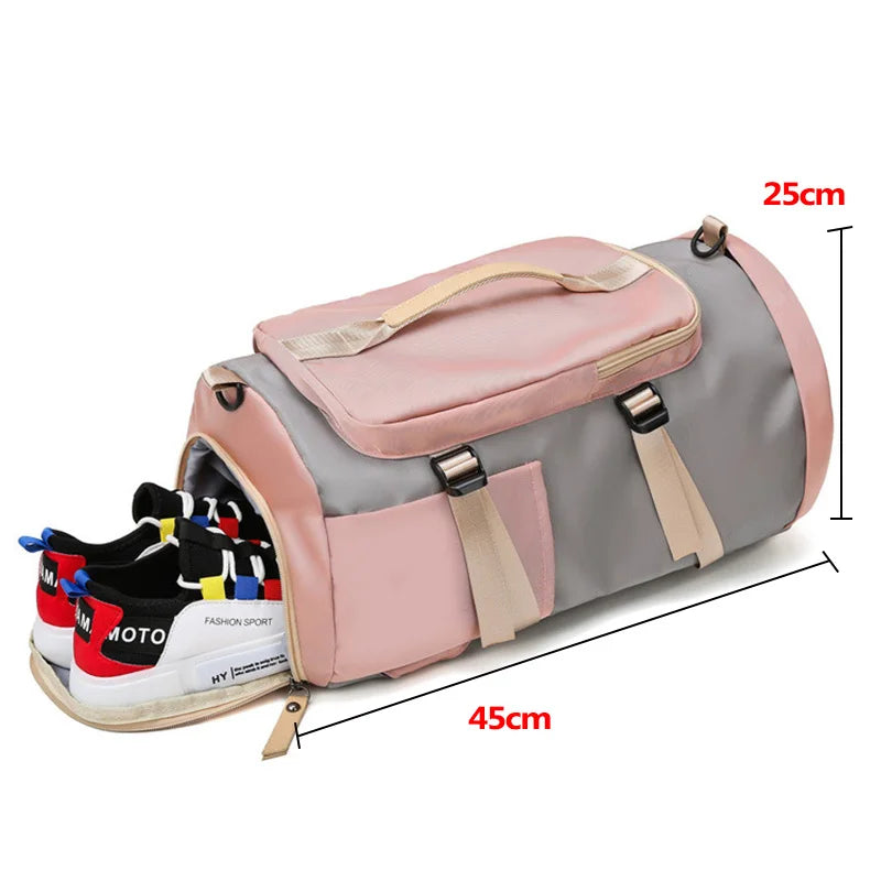 Waterproof nylon gym backpack with shoe pocket and multiple compartments - product image