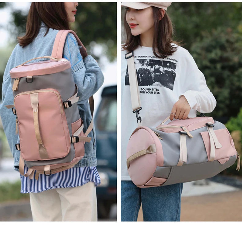 Waterproof nylon gym backpack with shoe pocket and multiple compartments - product image