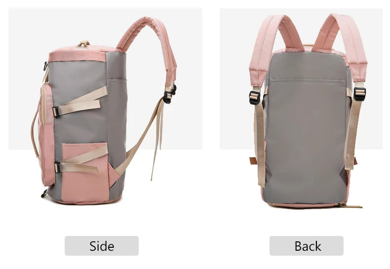 Waterproof nylon gym backpack with shoe pocket and multiple compartments - product image