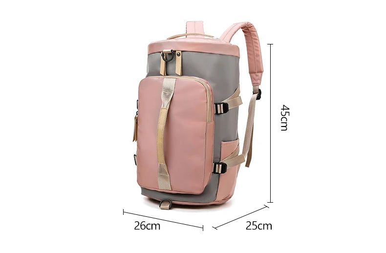 Waterproof nylon gym backpack with shoe pocket and multiple compartments - product image