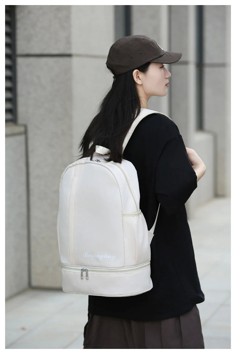 Waterproof nylon gym backpack with shoes pocket and dry wet separation - product image