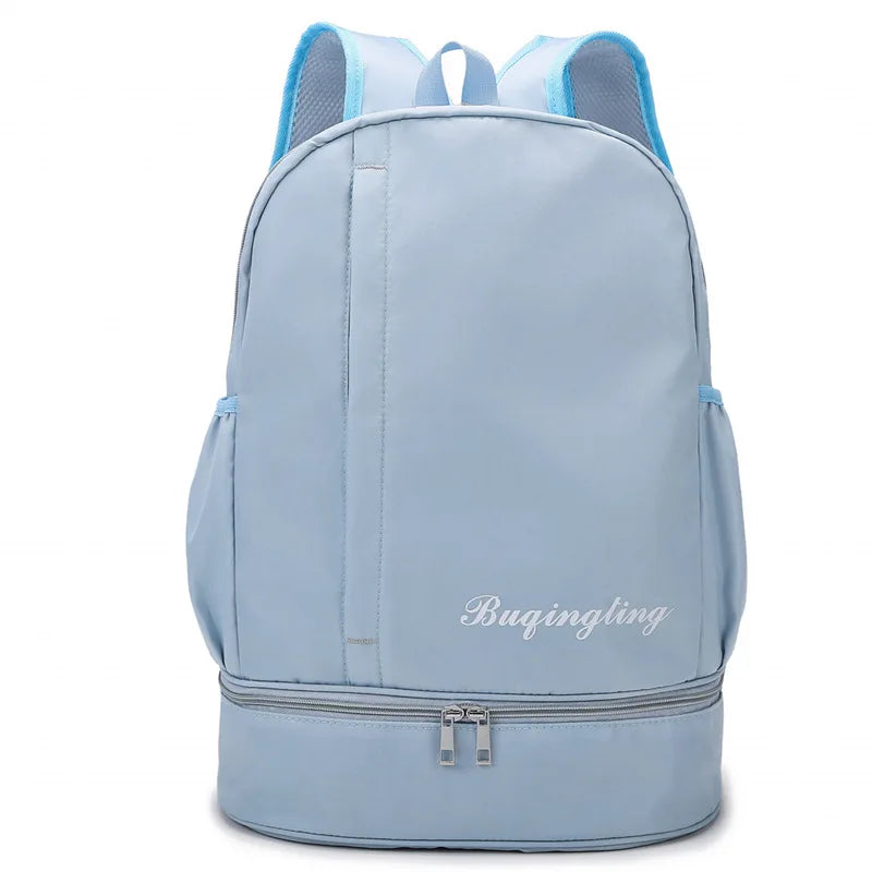 Waterproof nylon gym backpack with shoes pocket and dry wet separation - product image