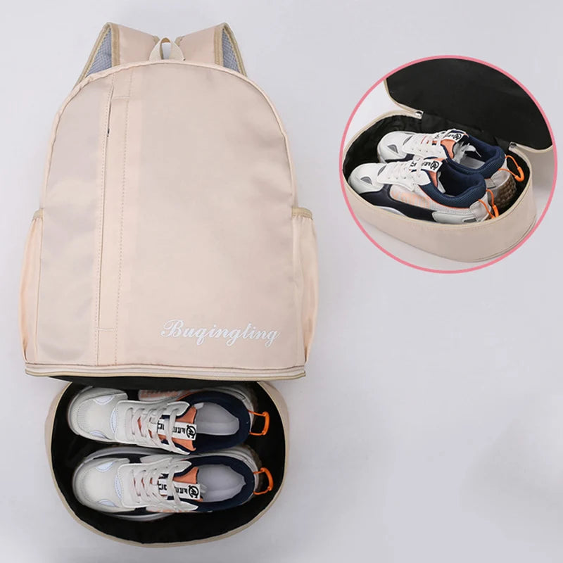 Waterproof nylon gym backpack with shoes pocket and dry wet separation - product image