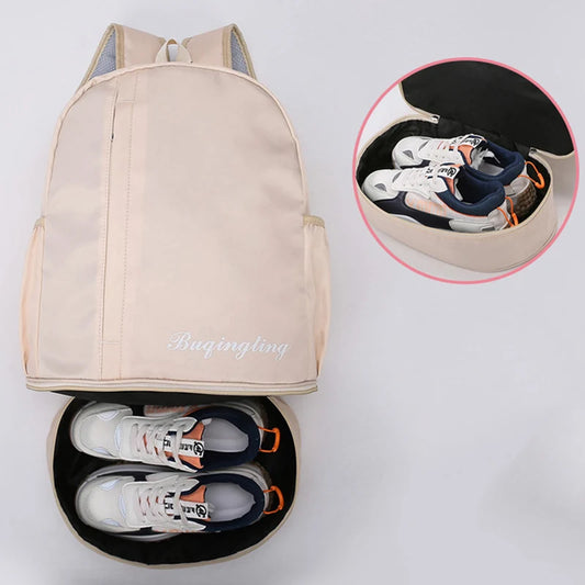 Waterproof nylon gym backpack with shoes pocket and dry wet separation - product image
