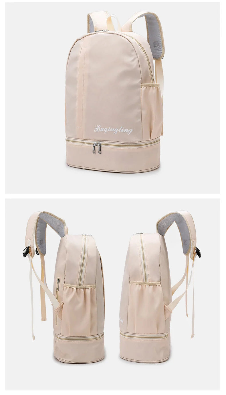 Waterproof nylon gym backpack with shoes pocket and dry wet separation - product image