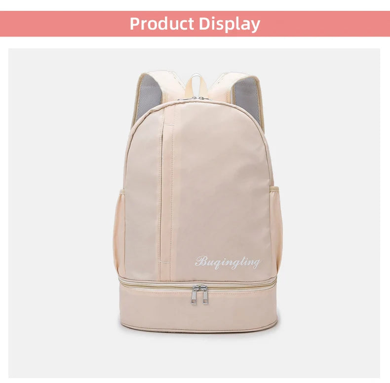 Waterproof nylon gym backpack with shoes pocket and dry wet separation - product image