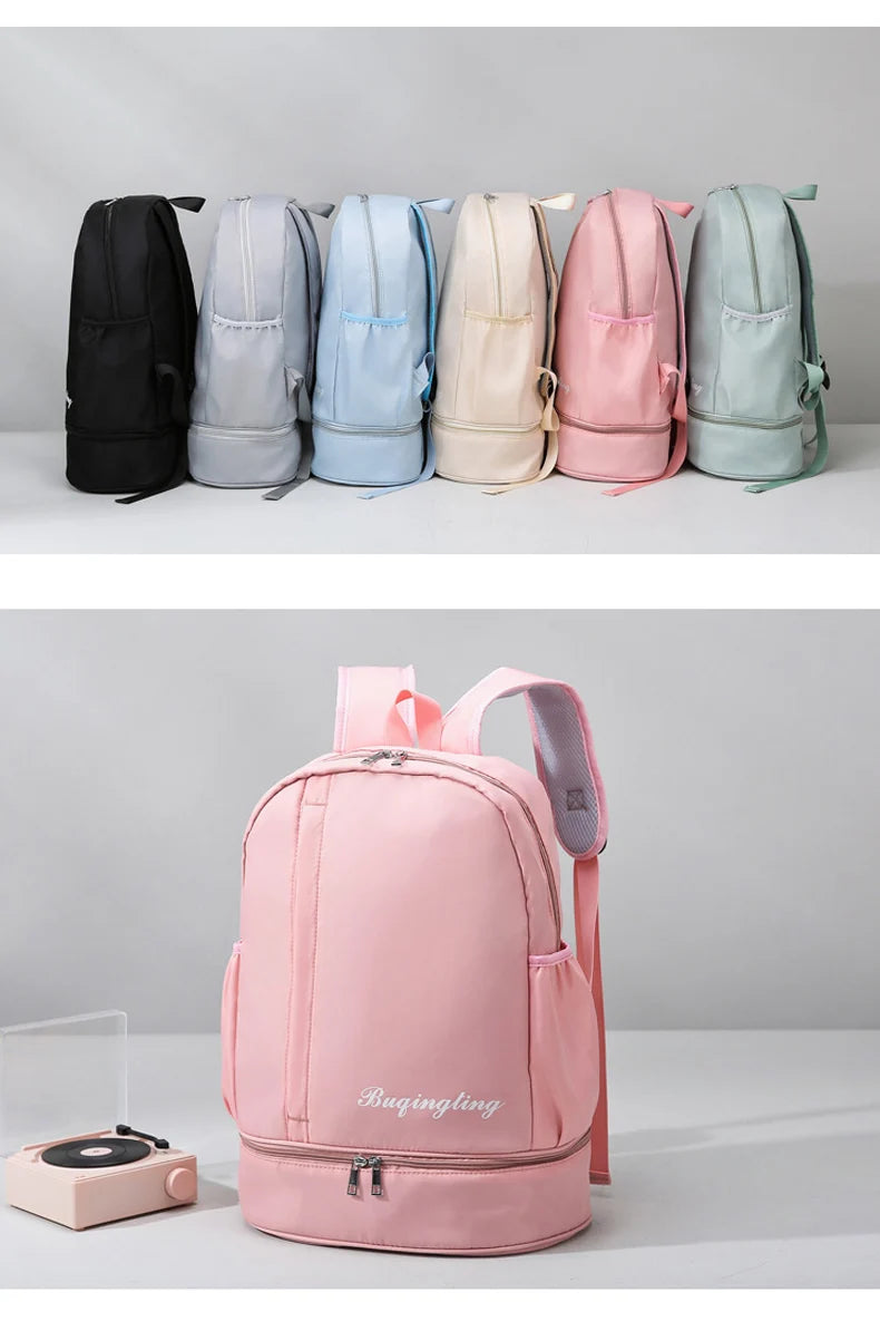 Waterproof nylon gym backpack with shoes pocket and dry wet separation - product image