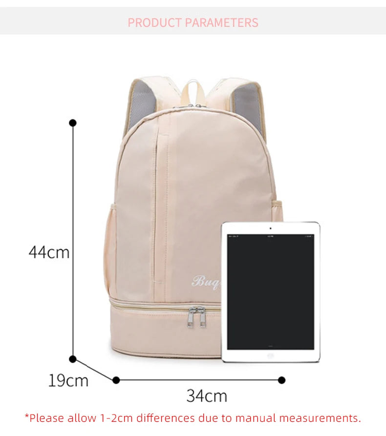 Waterproof nylon gym backpack with shoes pocket and dry wet separation - product image