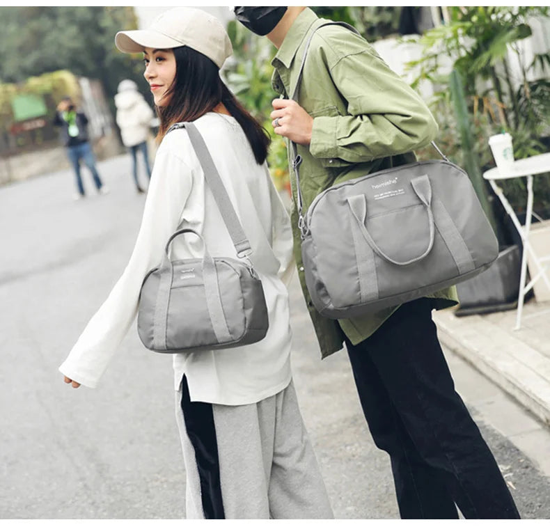 Waterproof nylon gym bag with sturdy handles and detachable shoulder strap - product image