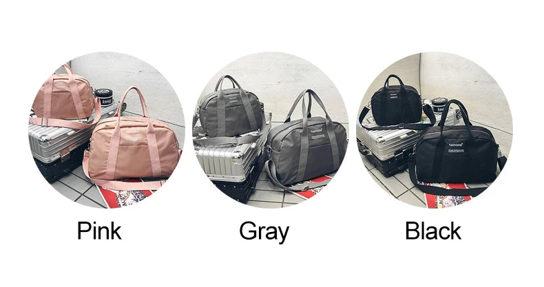 Waterproof nylon gym bag with sturdy handles and detachable shoulder strap - product image