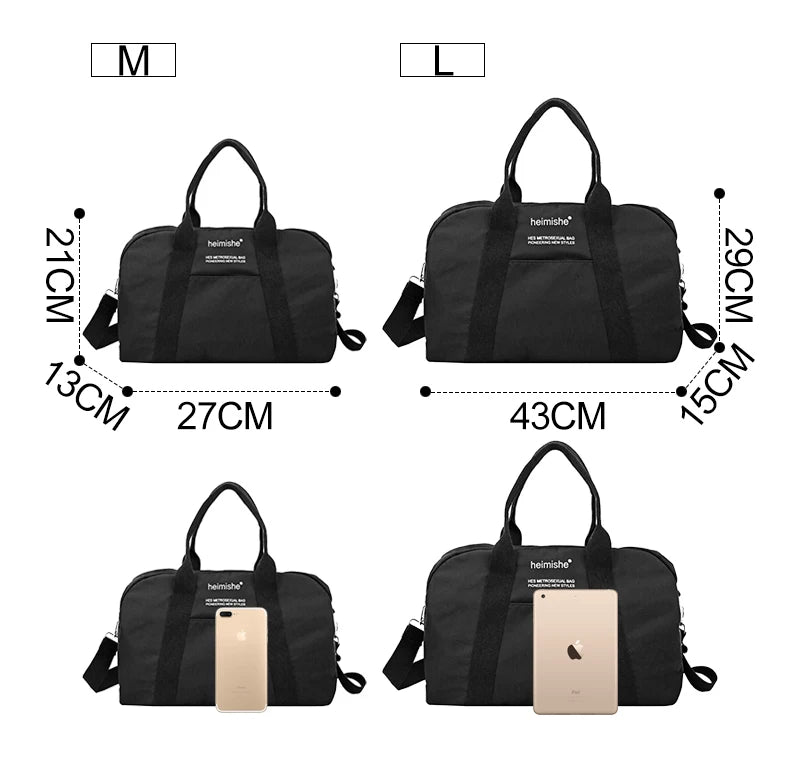 Waterproof nylon gym bag with sturdy handles and detachable shoulder strap - product image