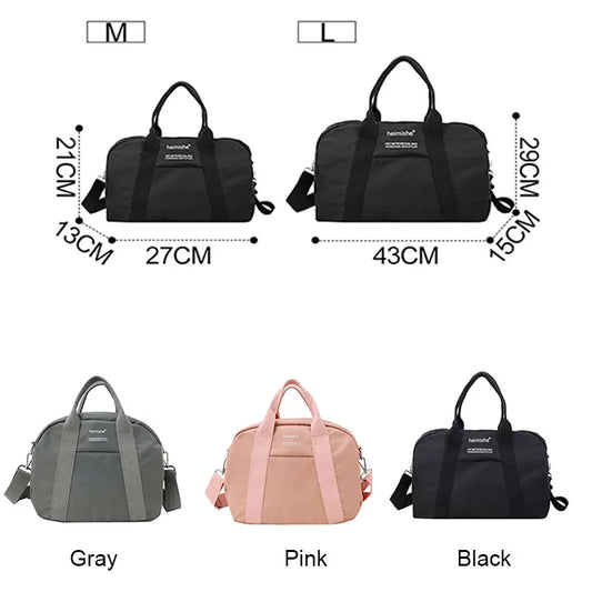 Waterproof nylon gym bag with sturdy handles and detachable shoulder strap - product image