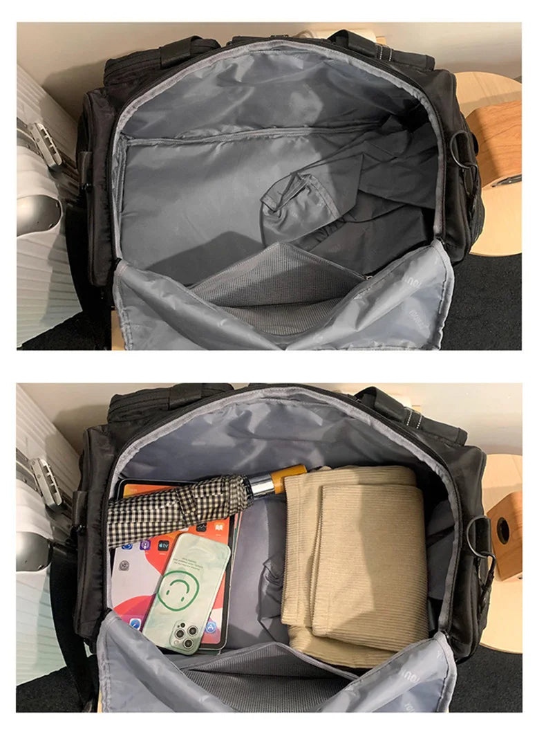 Waterproof nylon large capacity sports duffel bag with multiple pockets - product image