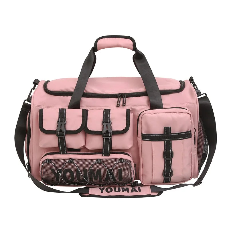 Waterproof nylon large capacity sports duffel bag with multiple pockets - product image