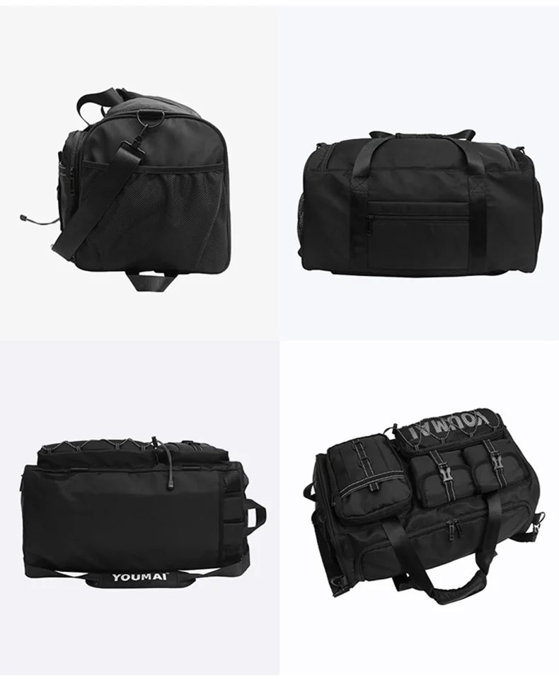 Waterproof nylon large capacity sports duffel bag with multiple pockets - product image