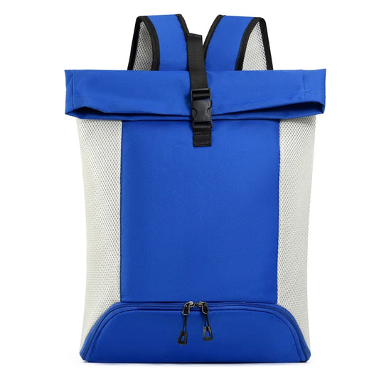 Waterproof nylon lightweight gym fitness backpack with shoes pocket and mesh straps - product image