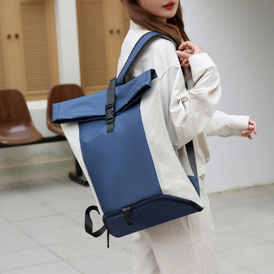Waterproof nylon lightweight gym fitness backpack with shoes pocket and mesh straps - product image