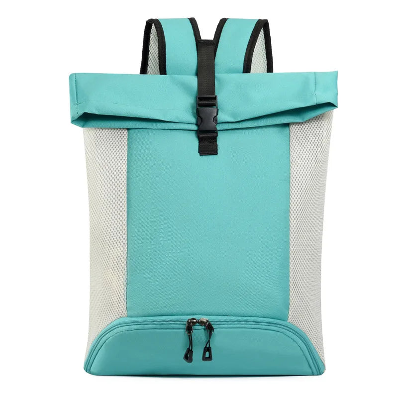 Waterproof nylon lightweight gym fitness backpack with shoes pocket and mesh straps - product image