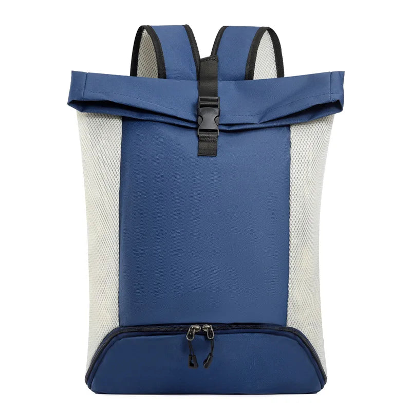Waterproof nylon lightweight gym fitness backpack with shoes pocket and mesh straps - product image