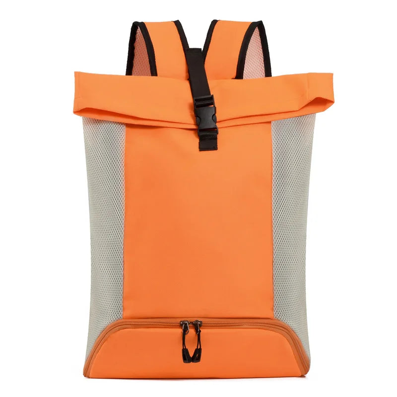 Waterproof nylon lightweight gym fitness backpack with shoes pocket and mesh straps - product image