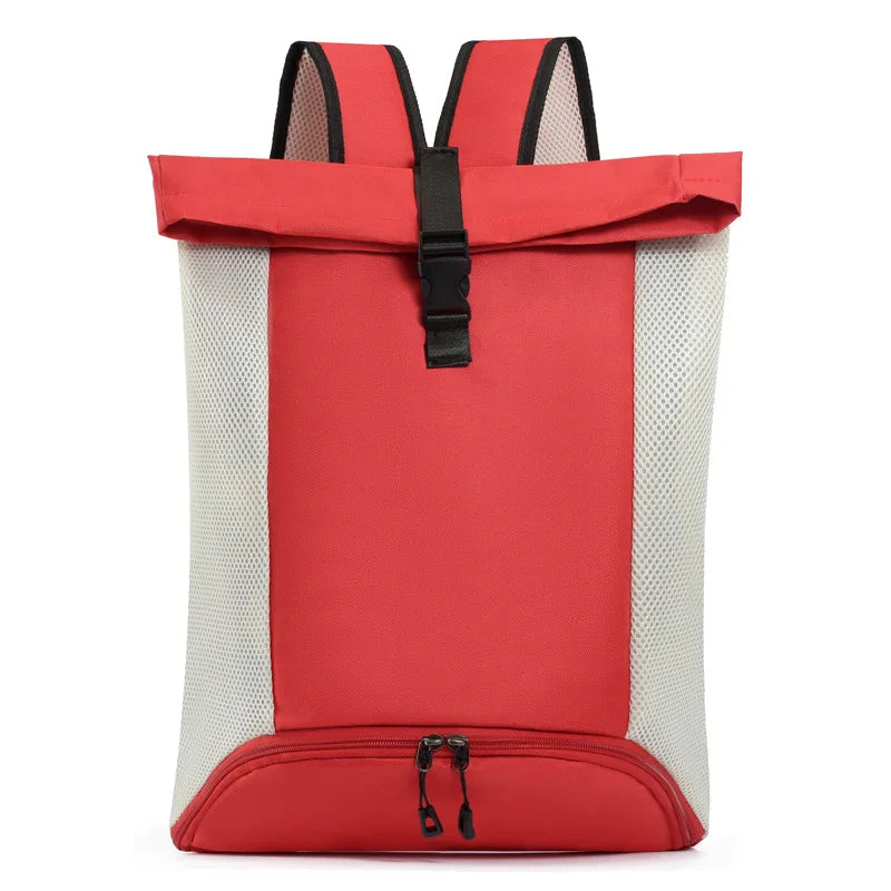Waterproof nylon lightweight gym fitness backpack with shoes pocket and mesh straps - product image