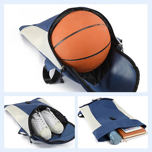 Waterproof nylon lightweight gym fitness backpack with shoes pocket and mesh straps - product image