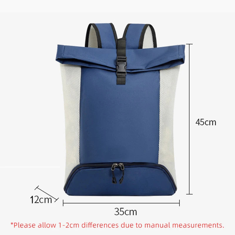 Waterproof nylon lightweight gym fitness backpack with shoes pocket and mesh straps - product image