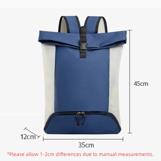 Waterproof nylon lightweight gym fitness backpack with shoes pocket and mesh straps - product image