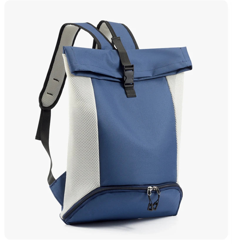 Waterproof nylon lightweight gym fitness backpack with shoes pocket and mesh straps - product image