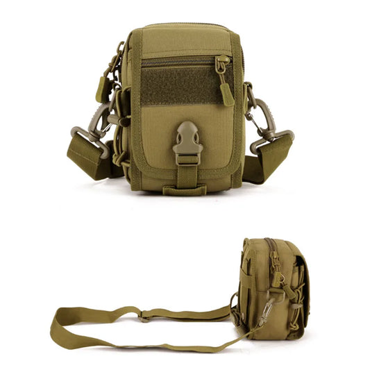 Waterproof nylon molle tactical waist pouch with shoulder strap - product image
