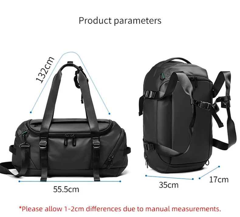 Waterproof nylon oxford multifunctional gym fitness backpack with shoes compartment - product image