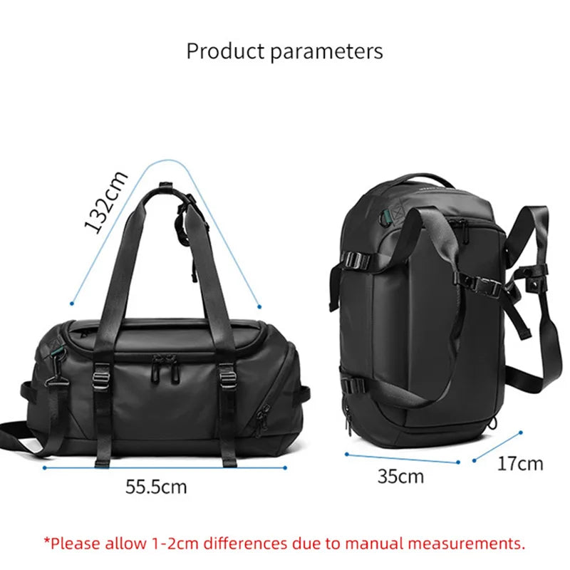 Waterproof nylon oxford multifunctional gym fitness backpack with shoes compartment - product image