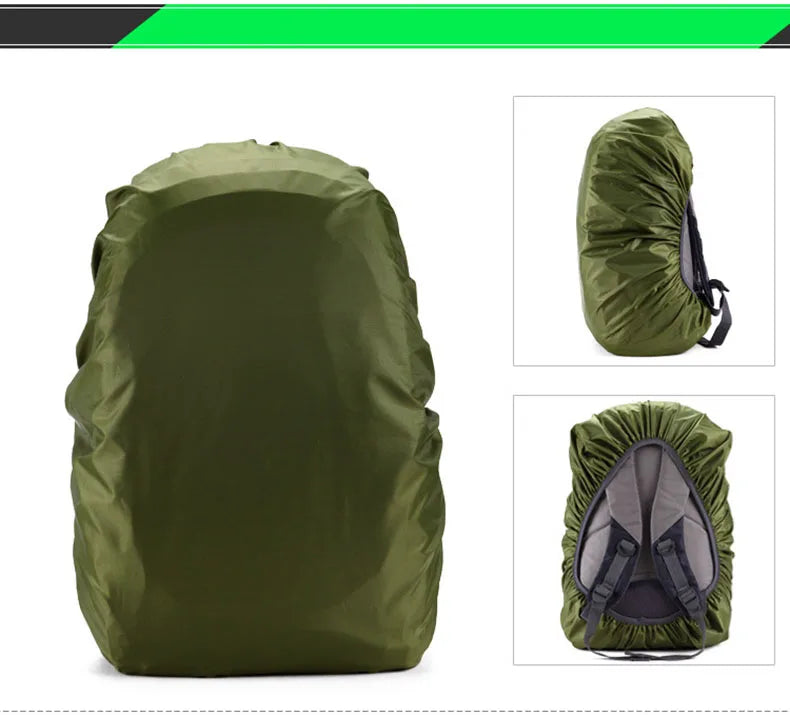 Waterproof nylon rain cover for backpacks adjustable elastic 30l-120l - product image