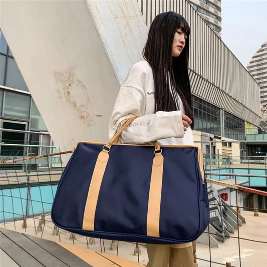 Waterproof nylon travel gym shoulder bag with multiple compartments - product image