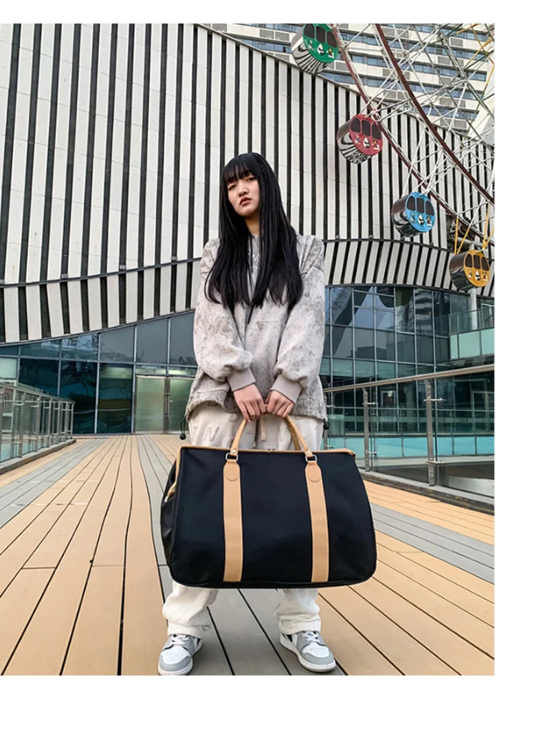 Waterproof nylon travel gym shoulder bag with multiple compartments - product image