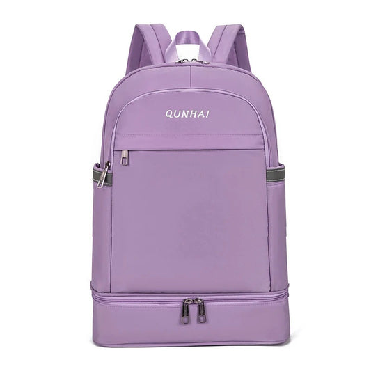 Waterproof oxford nylon gym backpack with shoes pocket and dry wet separation - product image
