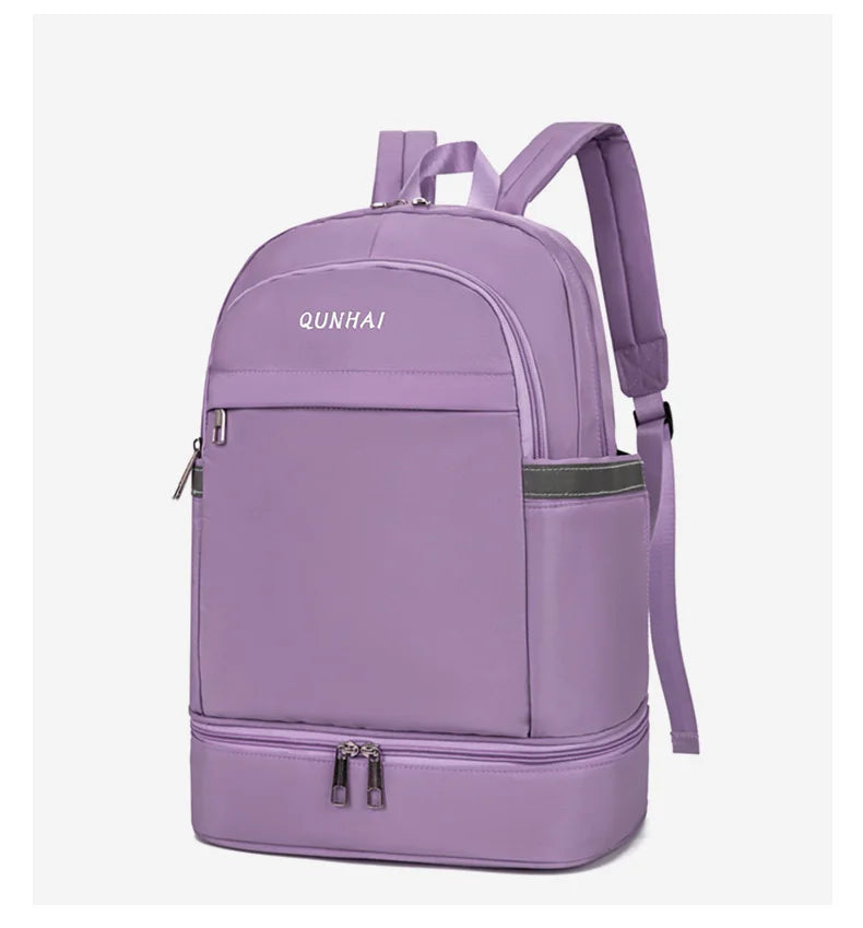 Waterproof oxford nylon gym backpack with shoes pocket and dry wet separation - product image