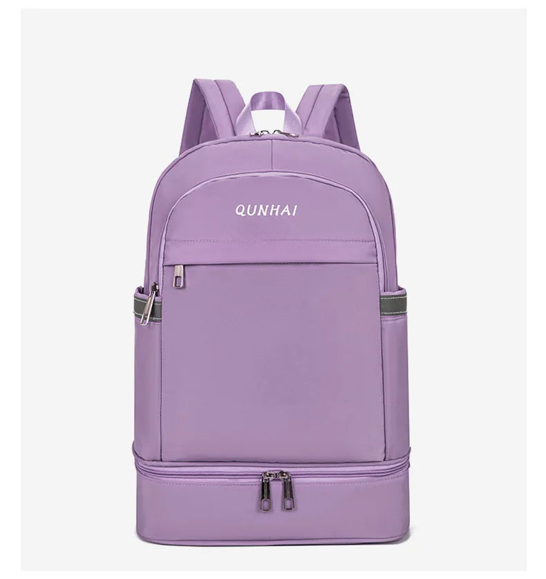 Waterproof oxford nylon gym backpack with shoes pocket and dry wet separation - product image