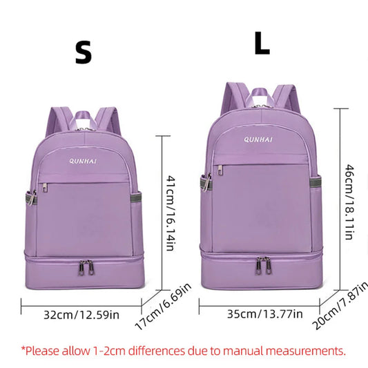 Waterproof oxford nylon gym backpack with shoes pocket and dry wet separation - product image