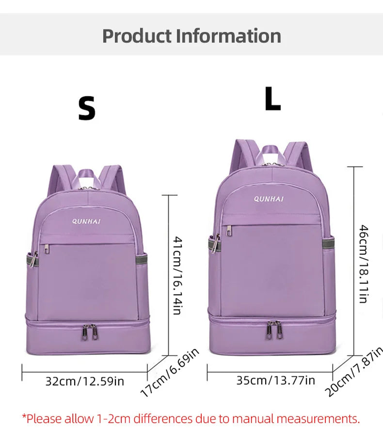 Waterproof oxford nylon gym backpack with shoes pocket and dry wet separation - product image