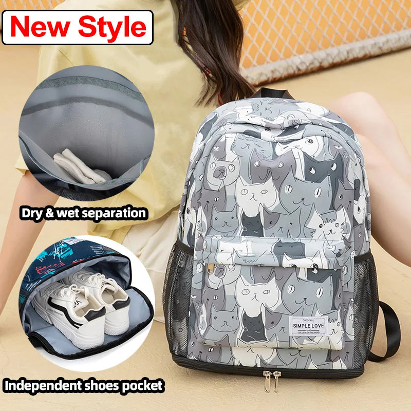 Waterproof oxford women fitness training bag wet dry separation multi-pocket large capacity - product image