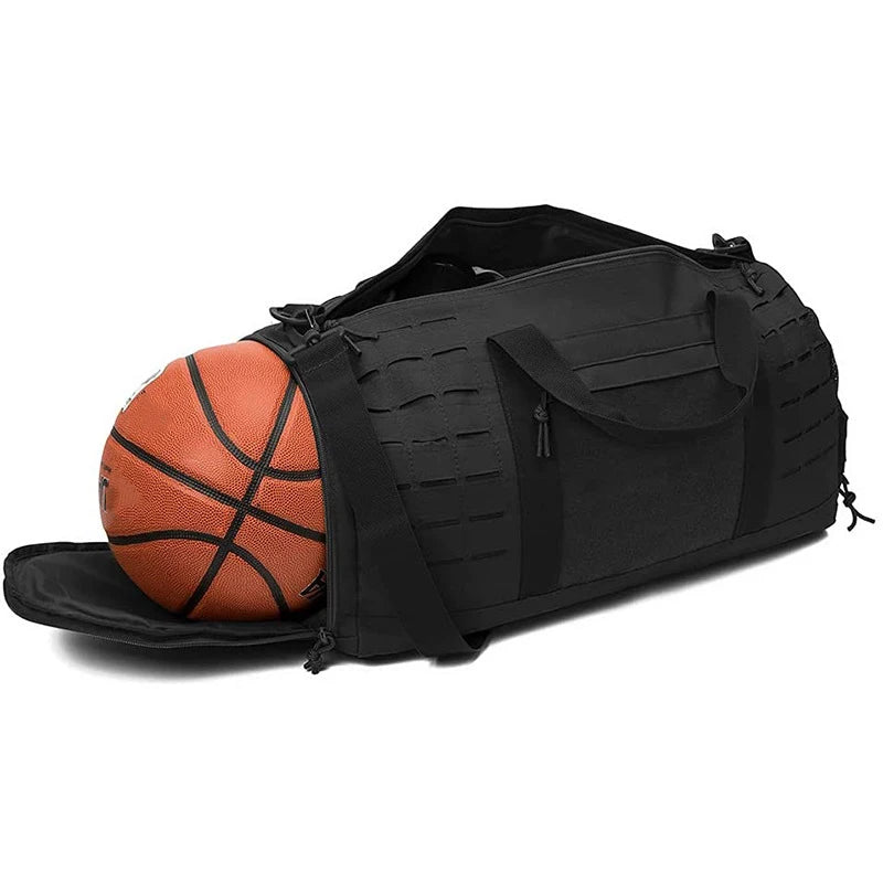 Waterproof tactical gym duffel bag with molle system and shoe compartment - product image