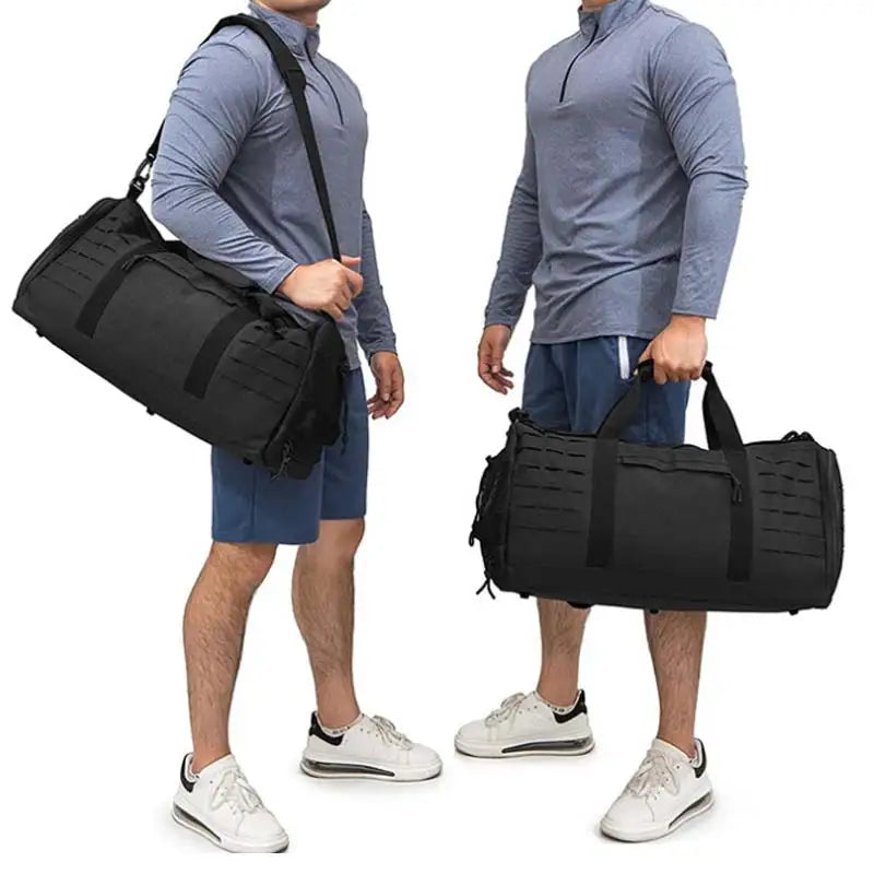 Waterproof tactical gym duffel bag with molle system and shoe compartment - product image