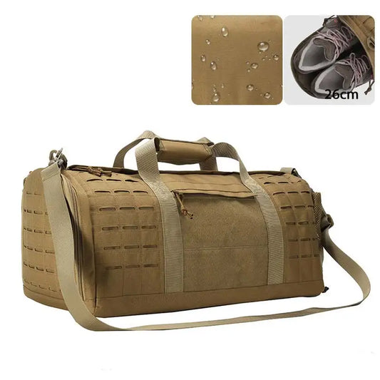 Waterproof tactical gym duffel bag with molle system and shoe compartment - product image